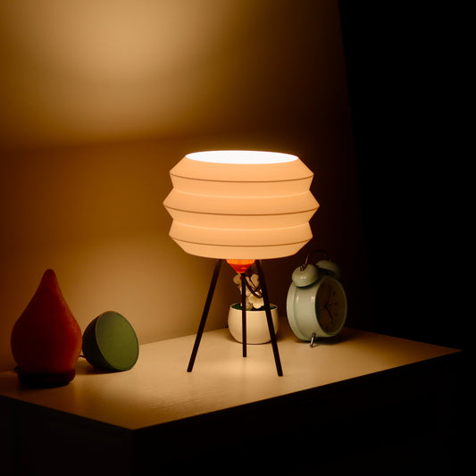 stacks lamp on a table 3d printed lamp