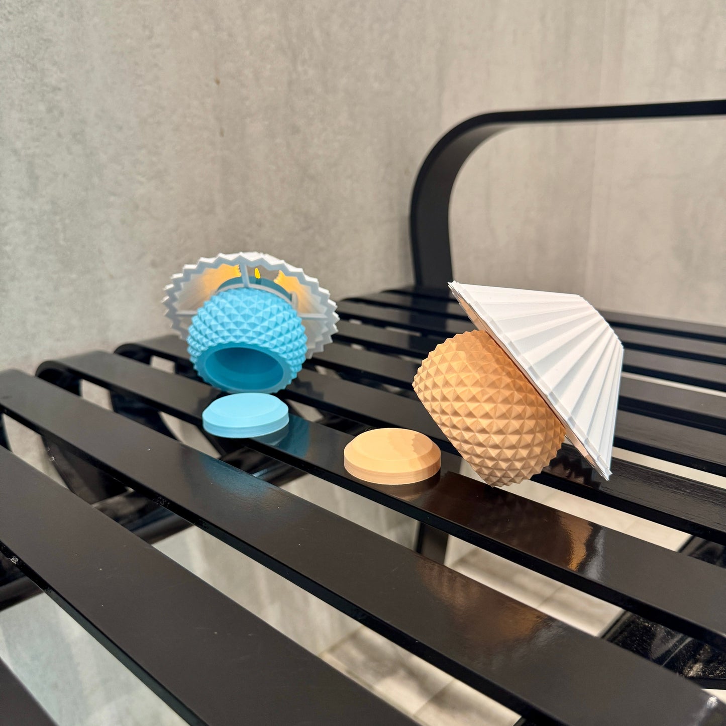 Baby Pine lamps showing dock